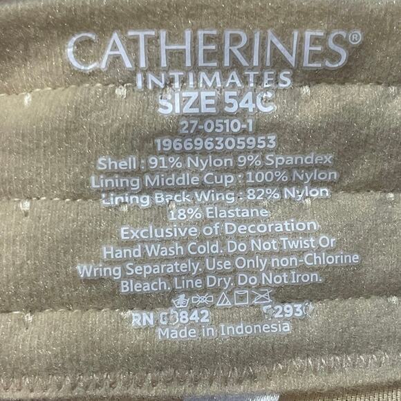 Catherines Intimates Womens Bra Beige 54C Plus Sz Full Coverage Underwire Lined - Picture 3 of 6